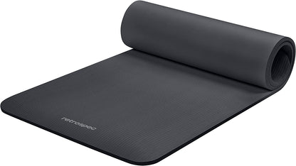 Solana Yoga Mat 1" & 1/2" Thick W/Nylon Strap for Men & Women - Non Slip Exercise Mat for Yoga