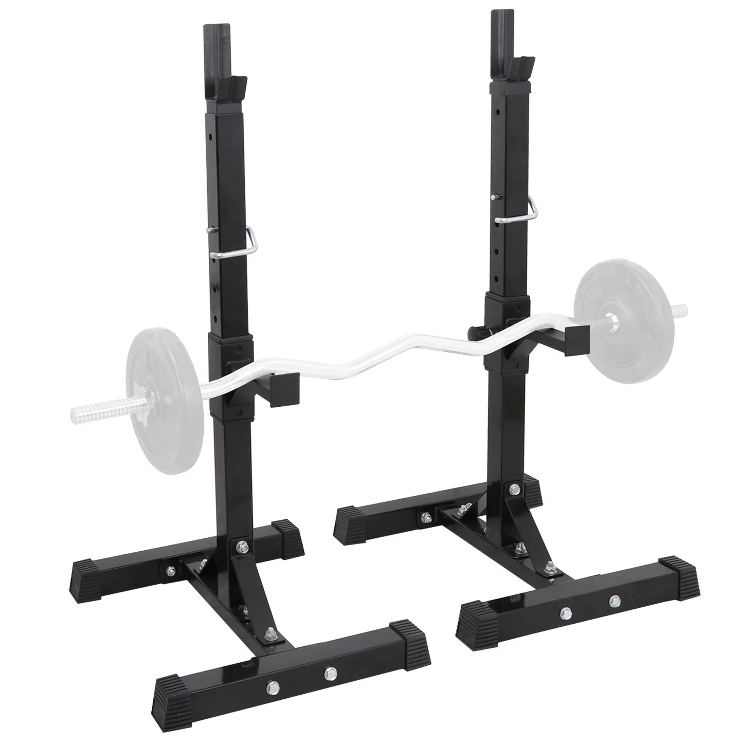 ZENY Pair of Adjustable Barbell Rack Stand Squat Bench Press Home GYM Weightlifting Fitness Exercise