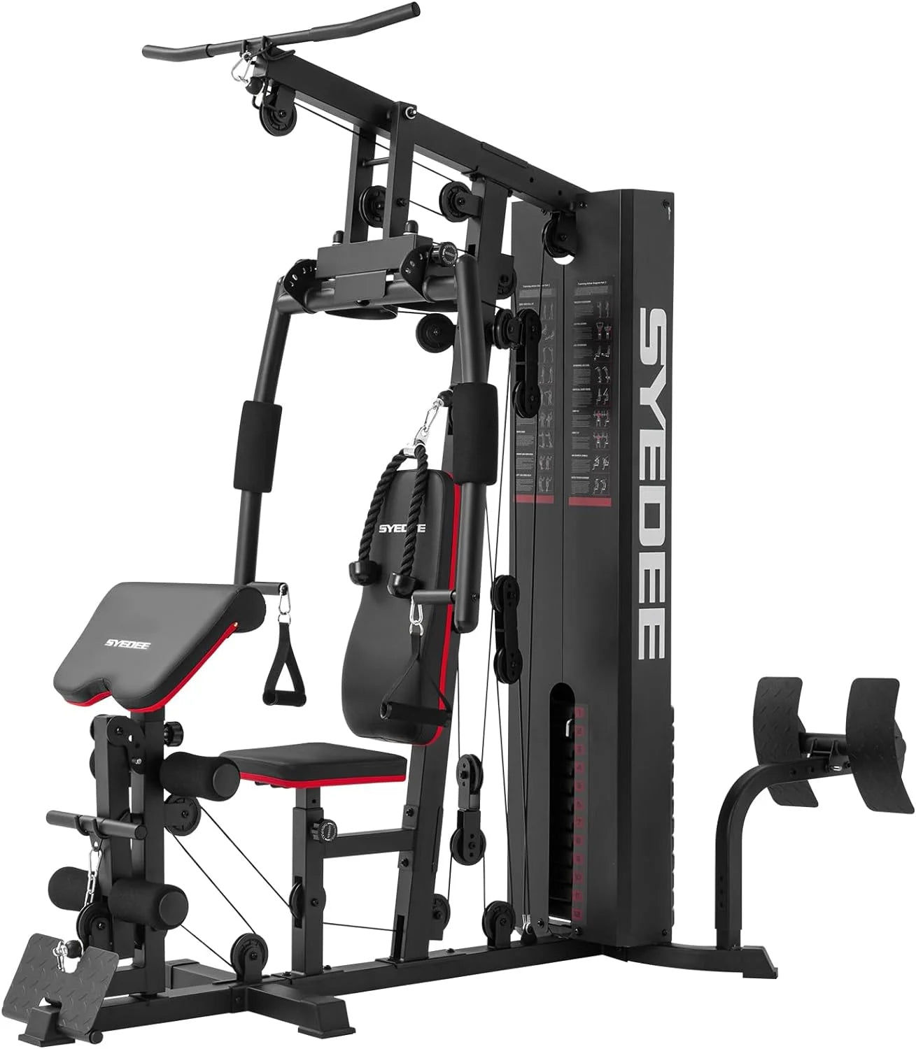 Home Gym Station, Workout Station with 150LBS Weight Stack, Home Gym Equipment for All Body Training.